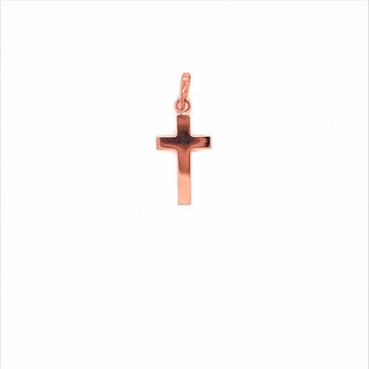 9k RG Flat Plain Cross Pendant (13x8mm)