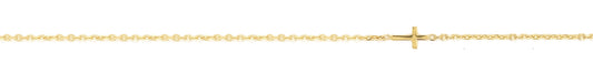 18k YG Oval Link Cross Bracelet (2.0mm)