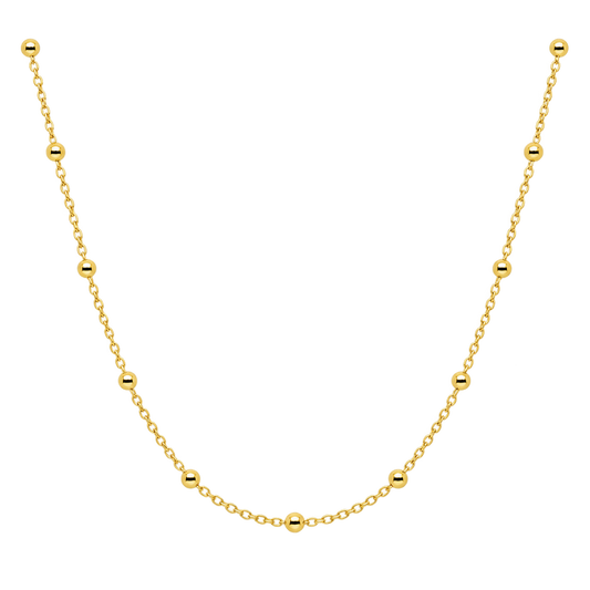 9k YG Trace Chain with Balls (1.2mm)