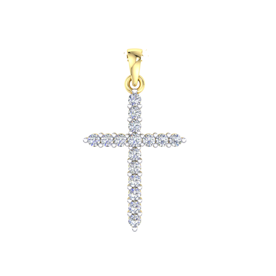 Yellow Gold 0.25ct Diamond Cross Pendant