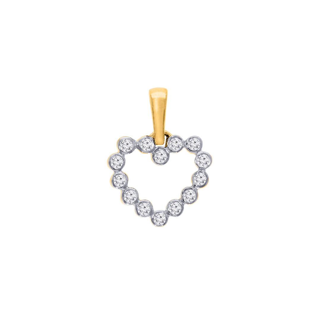 9k Diamond Bezel Heart