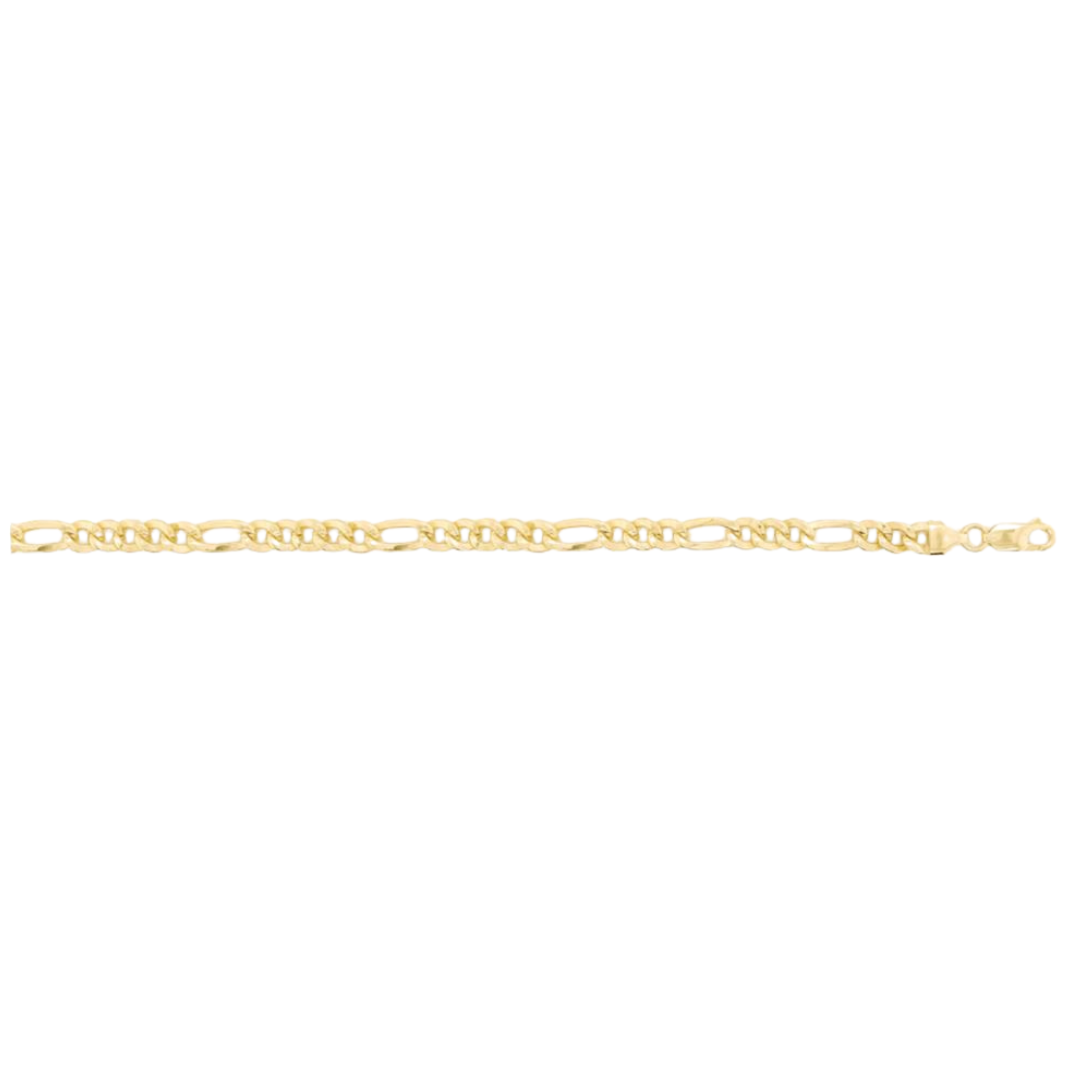 YG Italian 1x3 Figaro Chain 6.6mm wide (priced per gram)