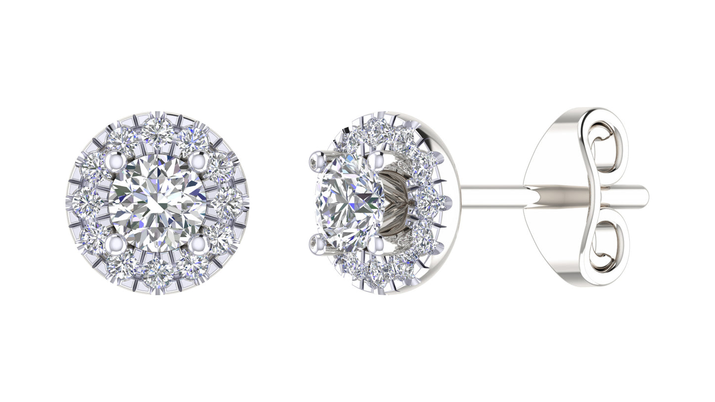 0.46ct Diamond Halo Studs