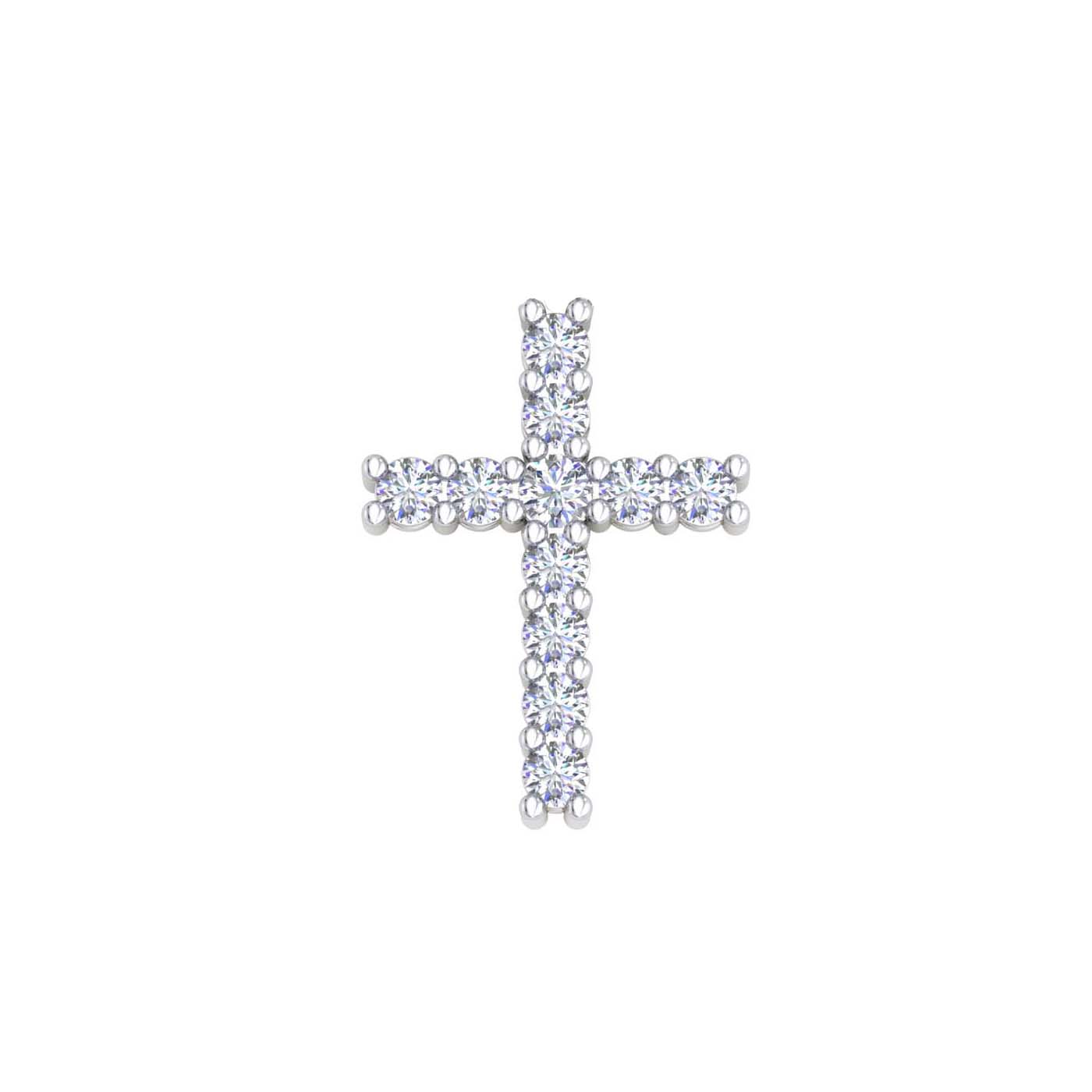 9k WG Claw-Set Diamond Cross 11D = 0.33ct with Hidden Bail
