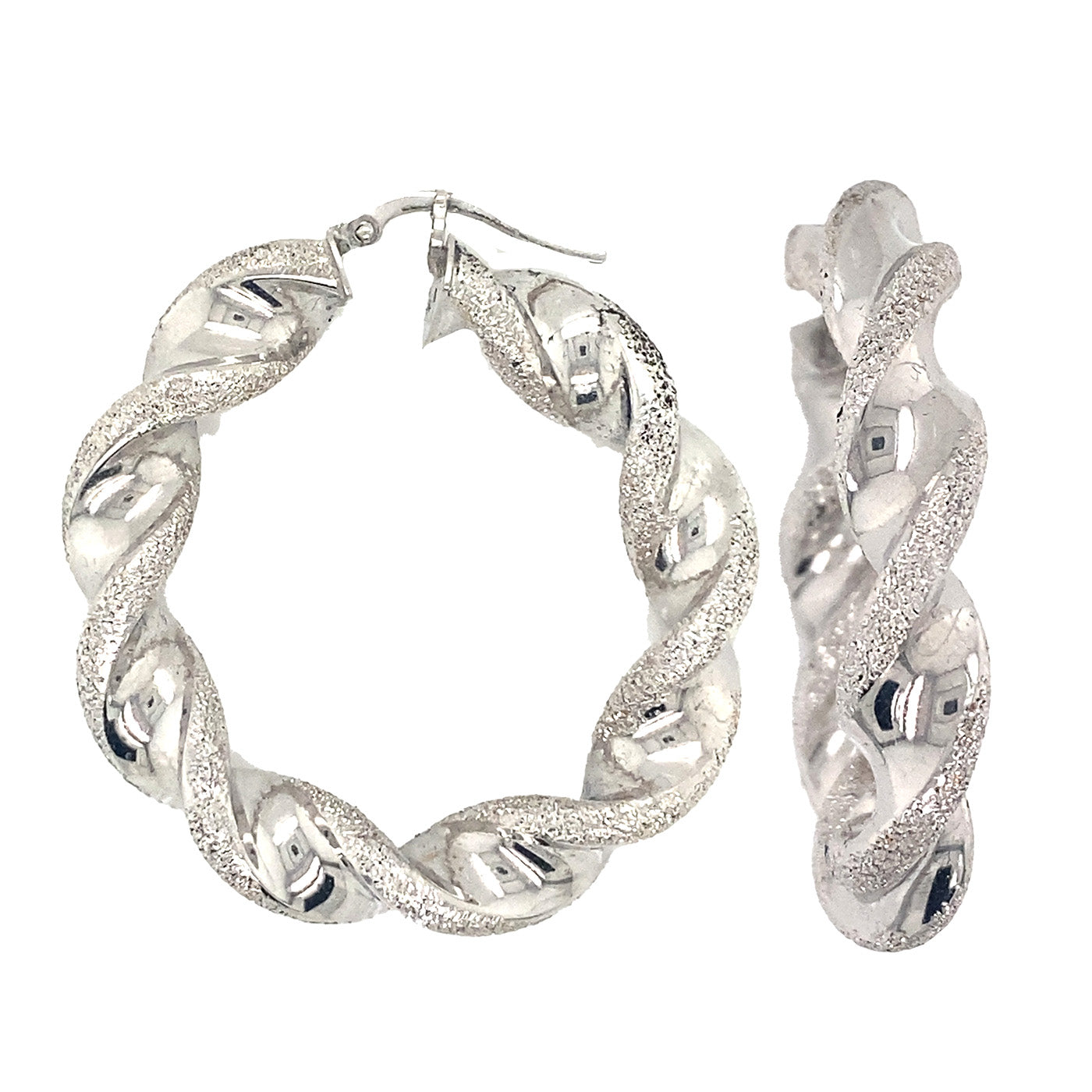 18k 24mm Twist Tube Hoops (7.2mm)