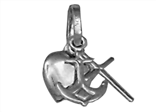 9k WG Faith Hope & Charity Pendant (Cross Anchor Heart) . 8mm