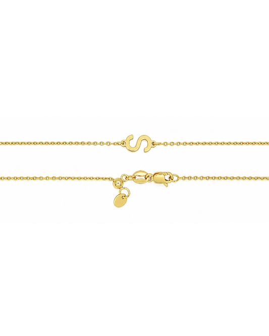 9k YG Letter S Trace Chain (1.1mm)