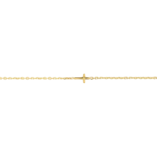 Cross and Diamond Cut Trace Bracelet (2mm)