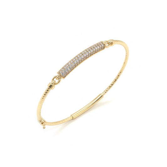 Twist Oval Hinged Bangle (2mm)
