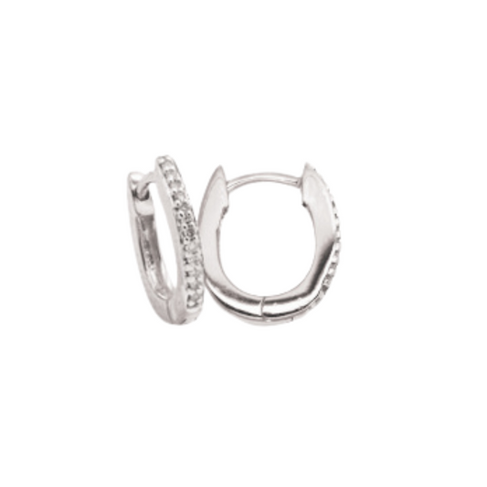 Diamond Oval Huggie (2.3mm)