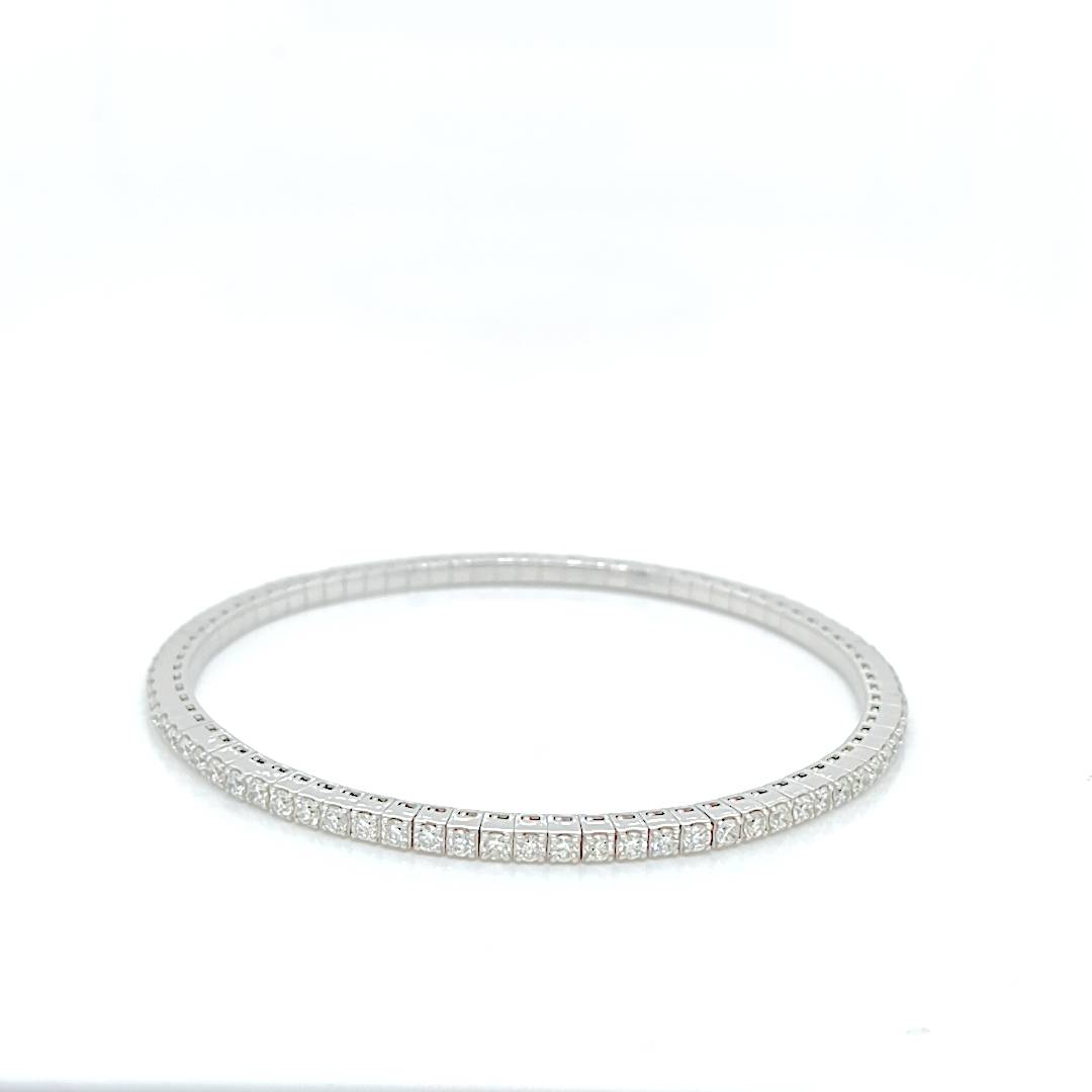 2.73ct WG Diamond Expandable Tennis Bracelet (60mm)