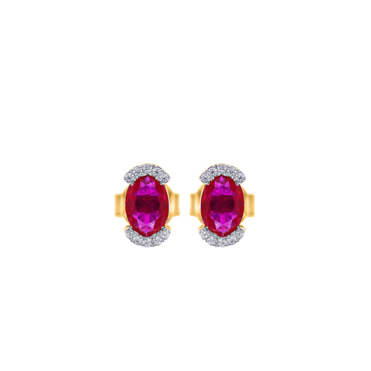 20D=0.06ct Diamond Ruby Studs