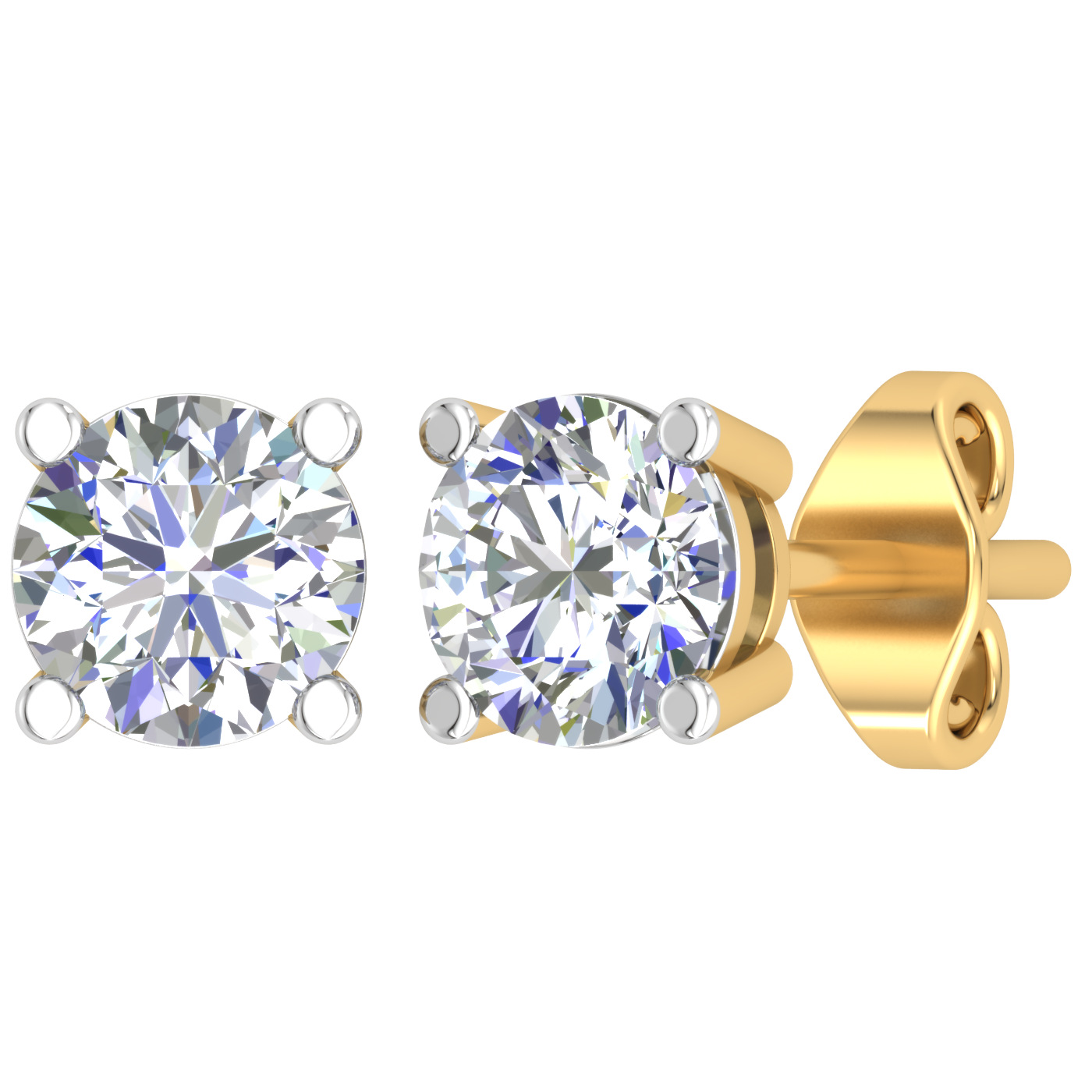 Lab Diamond Stud Earrings (2D=1ct)
