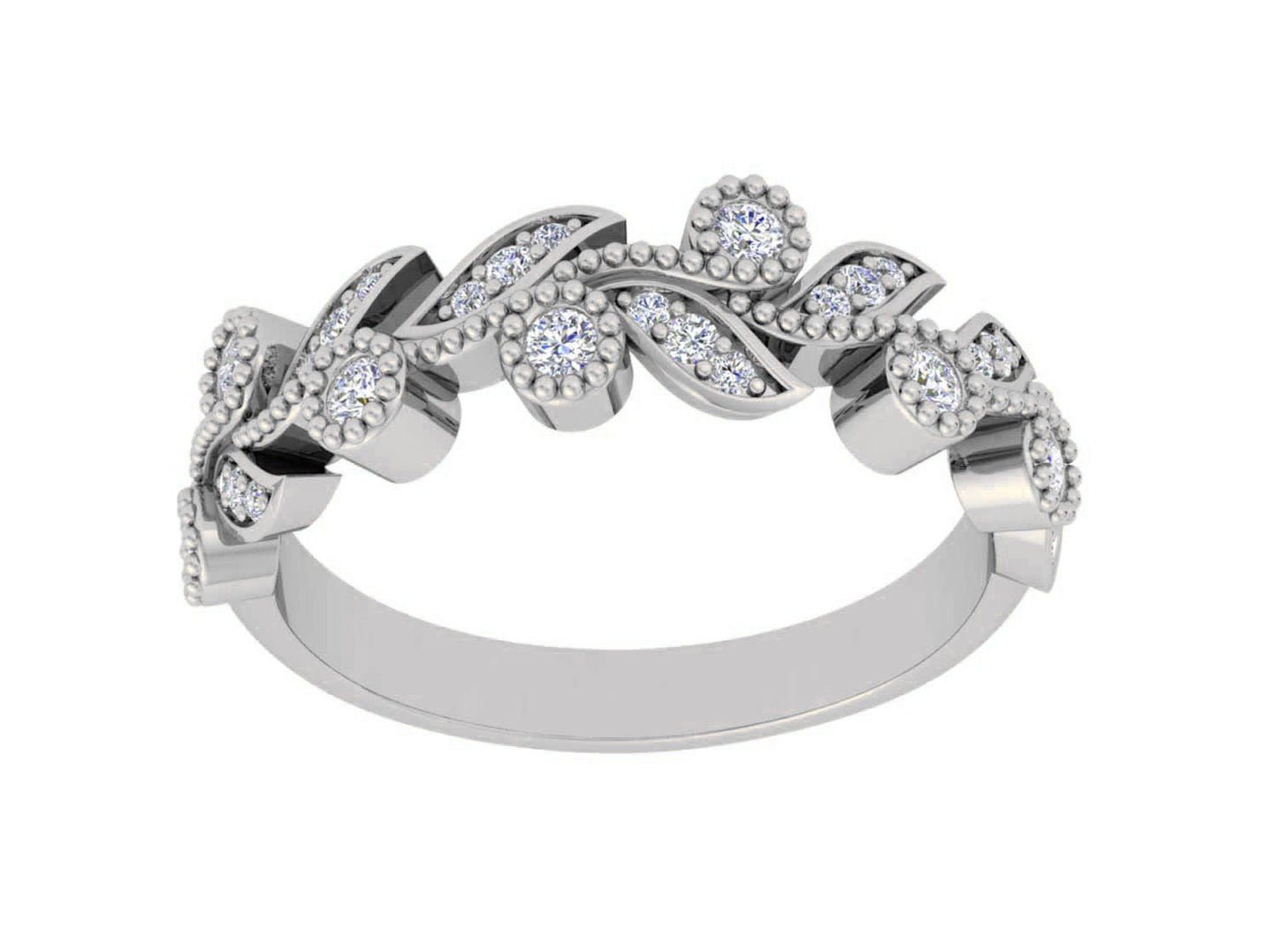 "Lucy" WG Flower Band Ring