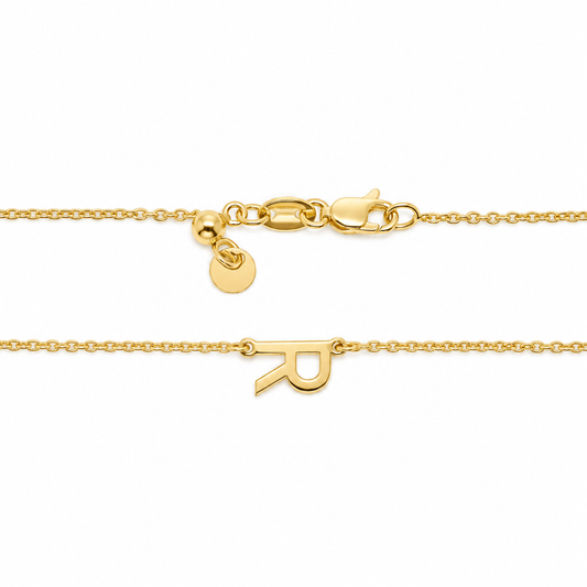 9k YG Letter R Trace Chain (1.1mm)
