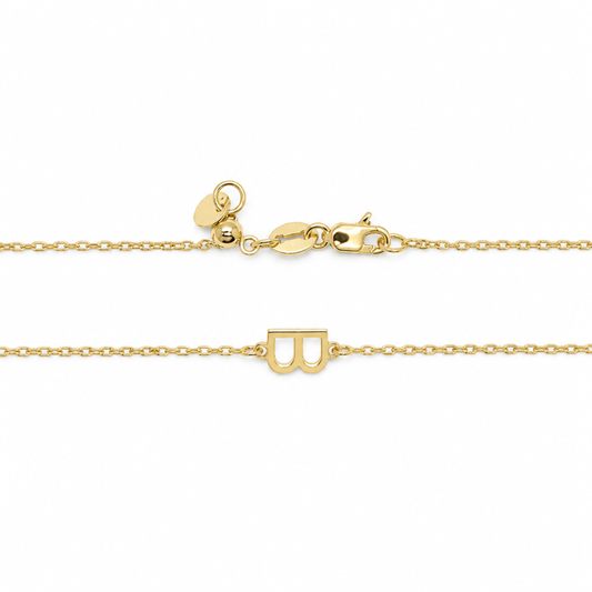 9k YG Letter B Trace Chain (1.1mm)