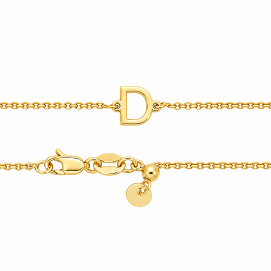 9k YG Letter D Trace Chain (1.1mm)