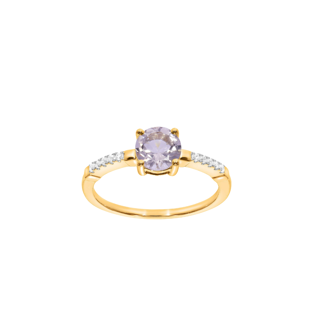 9k YG Diamond and Morganite Ring