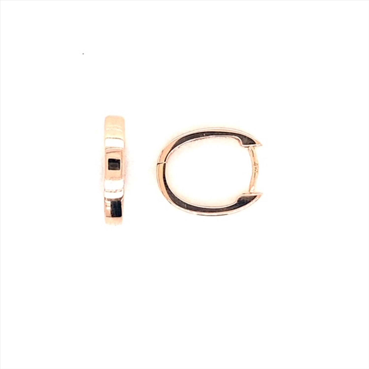 9k RG Oval Huggie Earrings 11x8mm Diameter. 2.5mm Wide