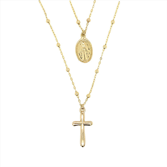 Madonna & Cross Double Chain