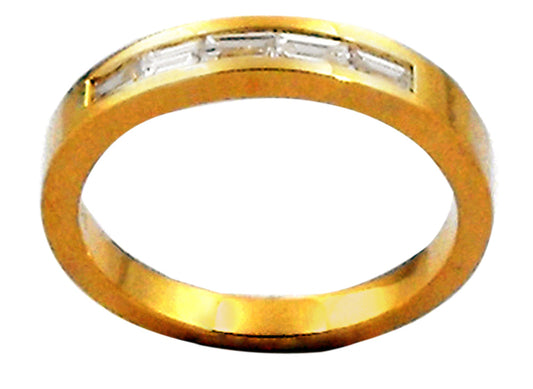 18k YG Band Horizontal Baguettes 5D=0.25ct
