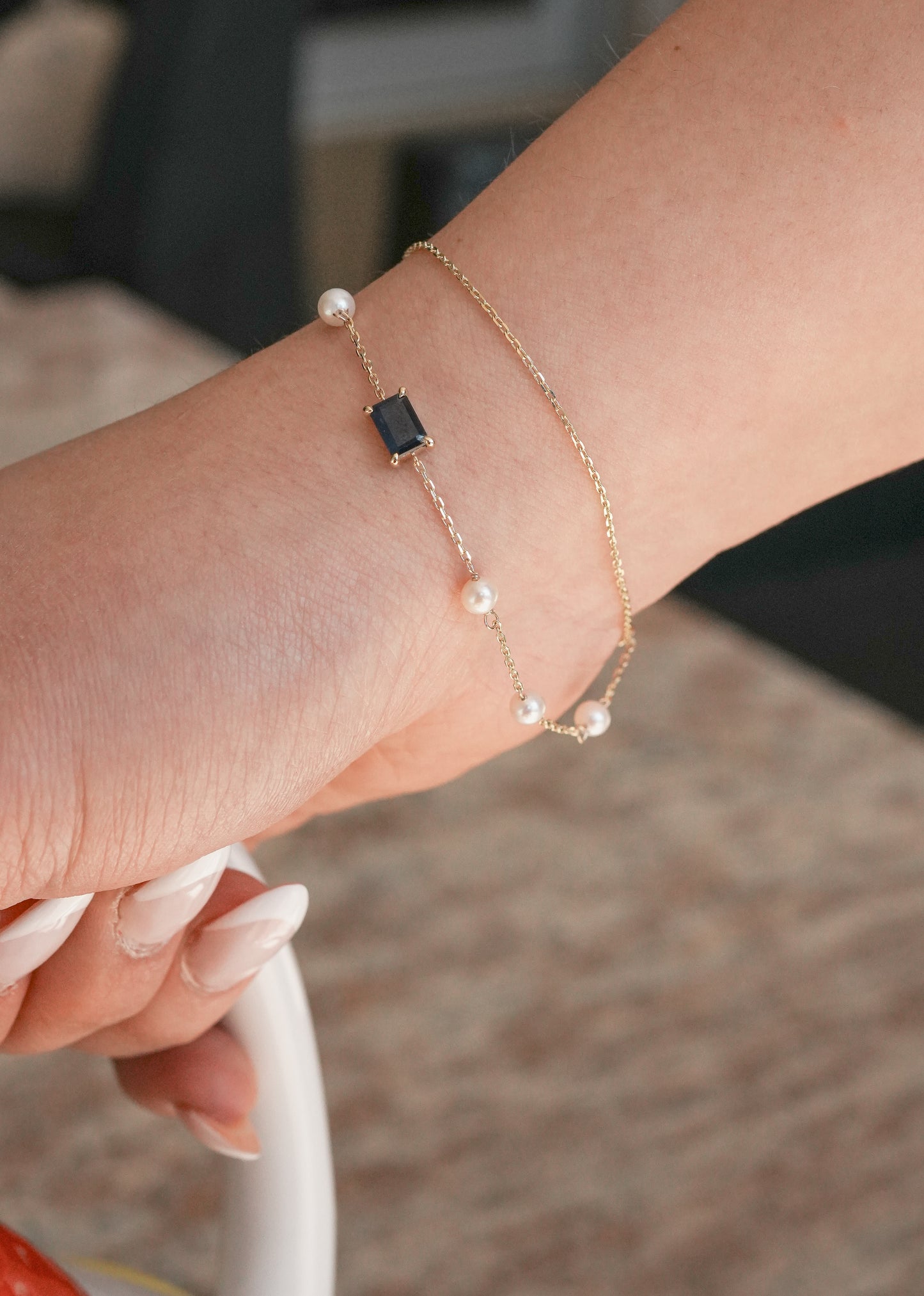 FWP & Sapphire Bracelet (6x4mm)