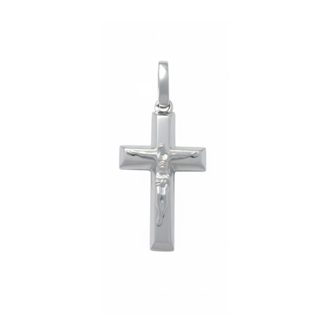 Bevelled Edge Crucifixion Pendant (17x10mm)