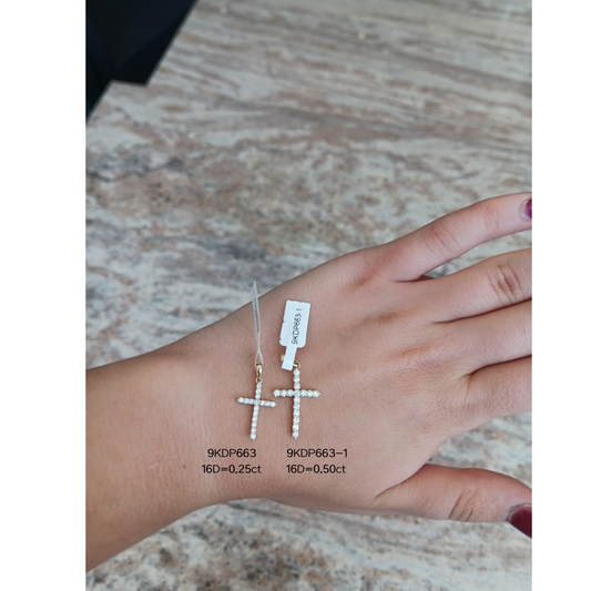 Diamond Cross Pendant (21x15mm)