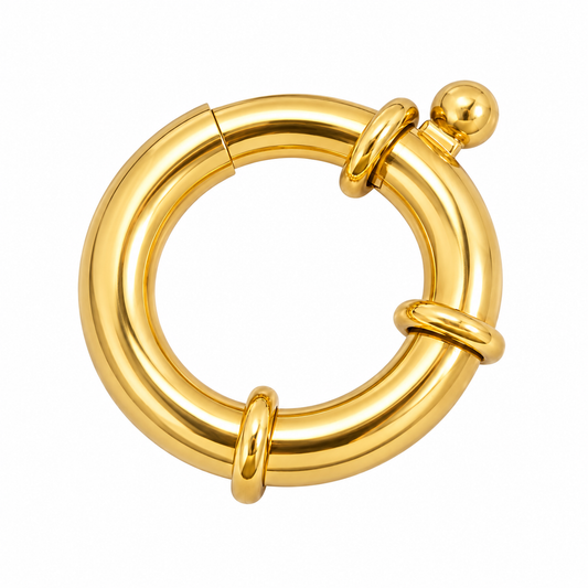 9k YG Bolt Ring Finding. 18mm Diameter
