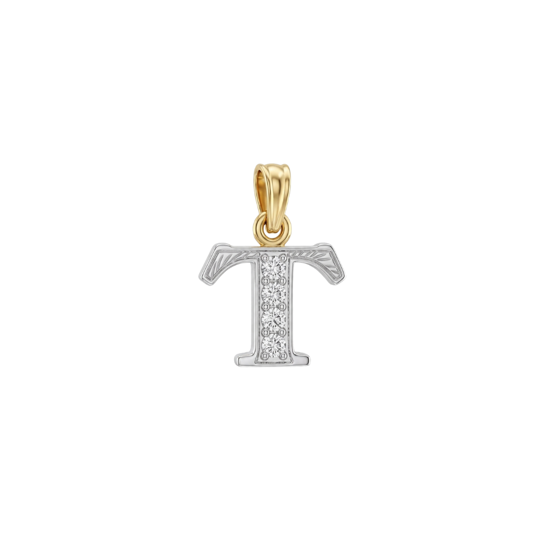 Diamond Block Letter T (3D = 0.06ct 10mm)