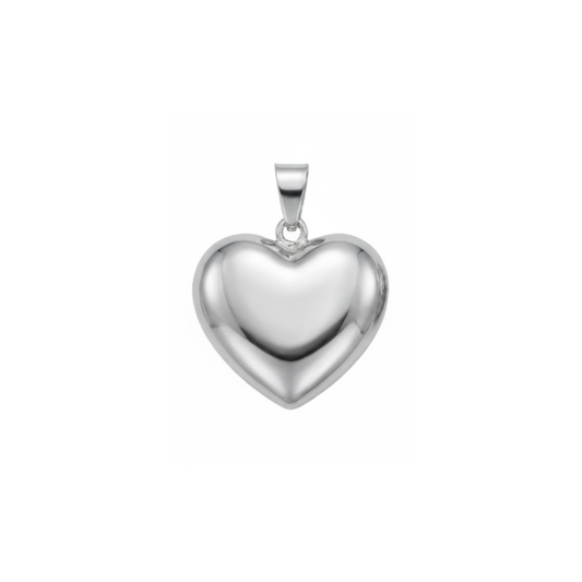 9k WG Polished Hollow Heart 18mm