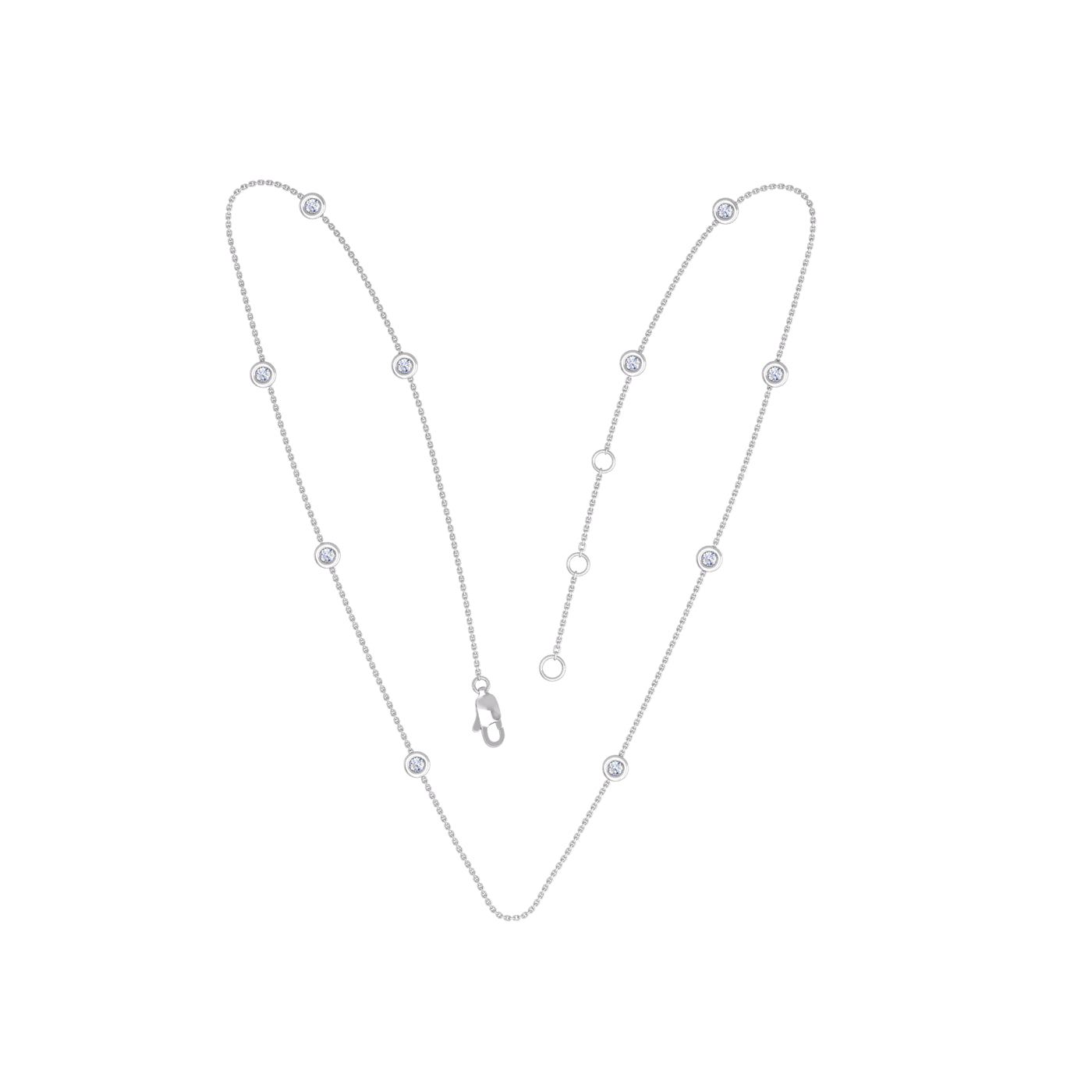 WG Oval Link Diamond Chain 0.80mm wide