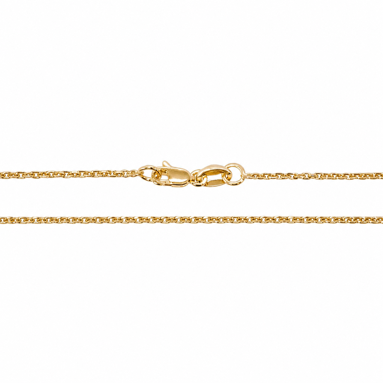 9k YG Diamond Cut Trace Chain 1mm wide 19cm. Approx. 0.7g