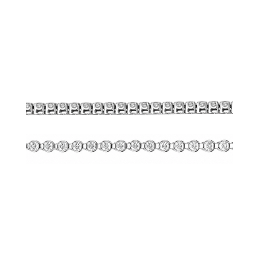 9k WG Lab Diamond Crown Set Tennis Bracelet 4.1mm wide 18cm. 39D = 5.49ct
