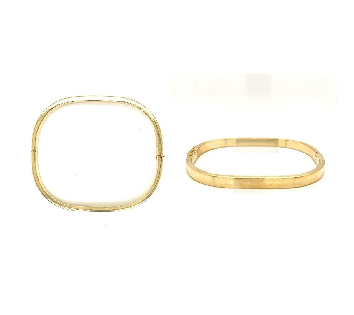 Flat Square Polished Hinged Bangle (5mm)