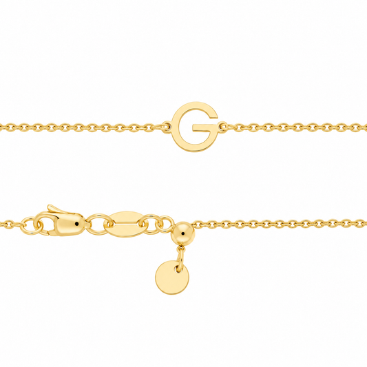 9k YG Letter G Trace Chain (1.1mm)