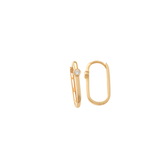 9k CZ Huggie Earring (17x7.3mm)