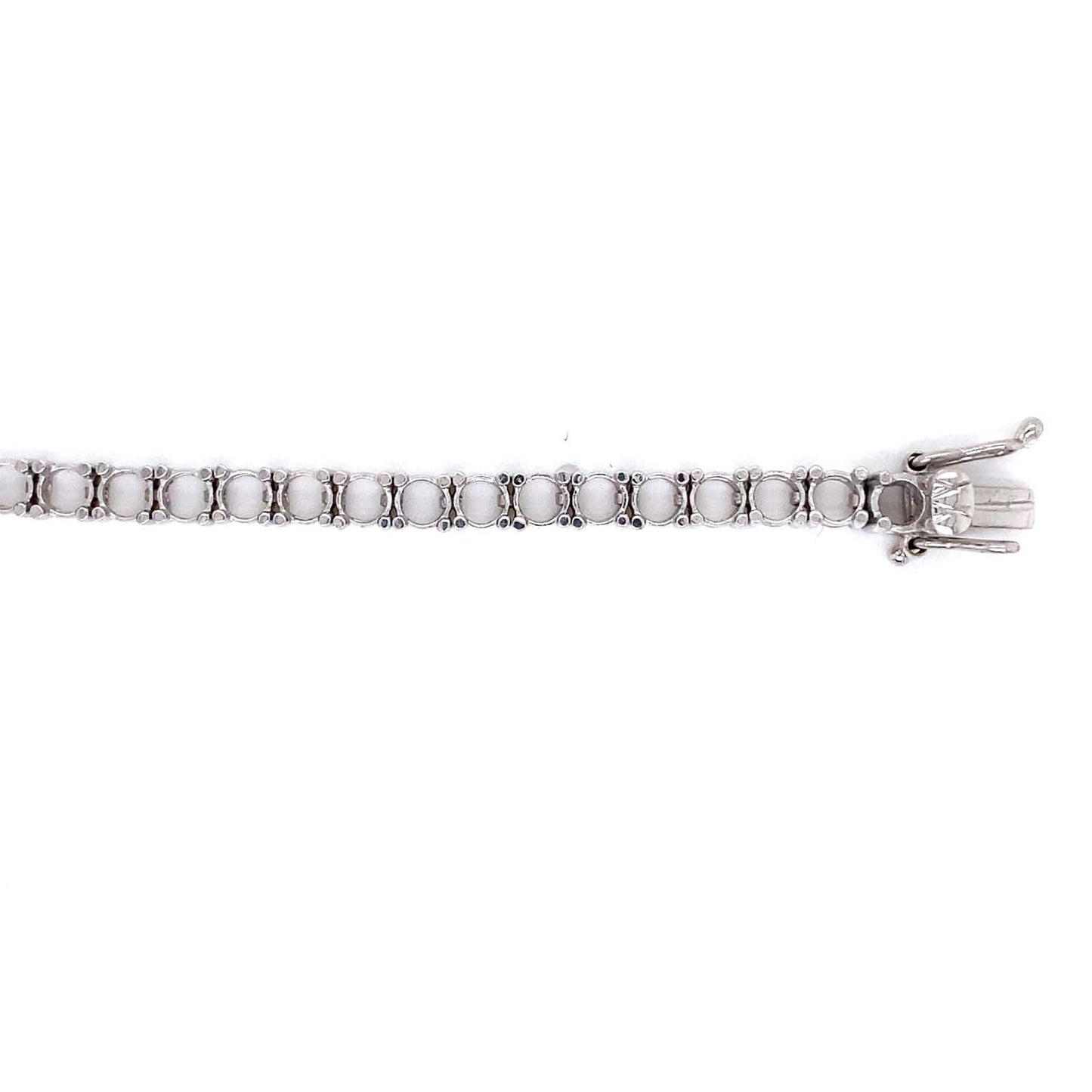 18k WG Solid Unset Tennis Bracelet 3.5mm wide 20cm . 59 Settings to suit 3.00mm (0.10ct)Brilliant Cut stones = Approx 5.90ct