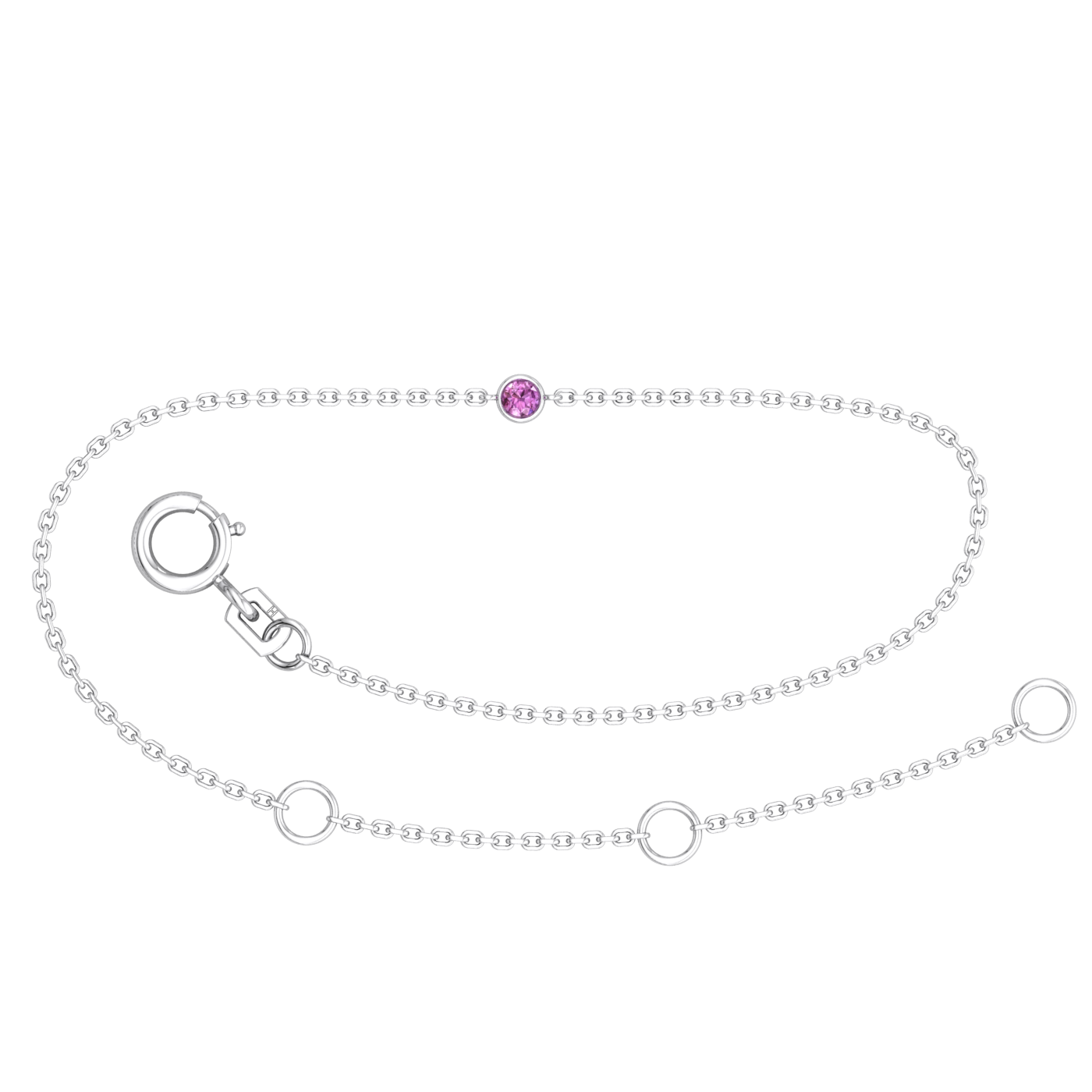 Pink Sapphire Birthstone Bracelet