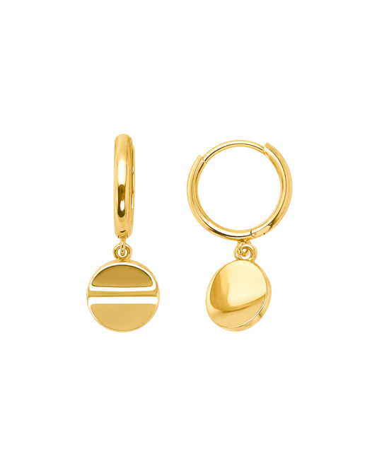 Round Huggie Disc Drop (2mm)