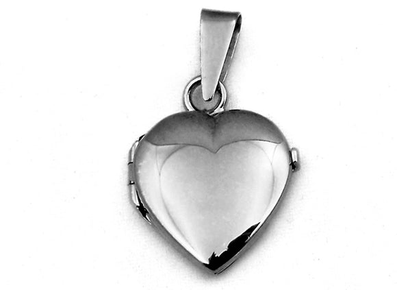 9k WG Italian Polished Heart Locket 20mm (priced per gram)