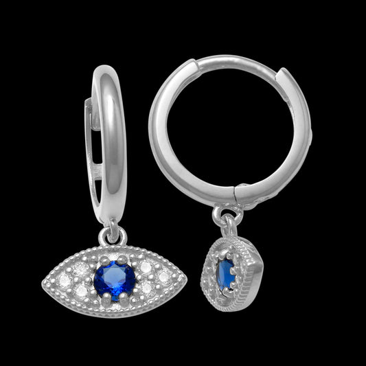 9k WG Evil Eye Huggie Earrings