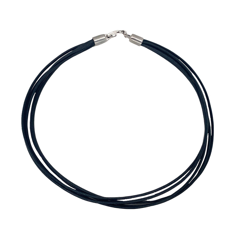 Sterling Silver Multy Leather Necklet  42cm.