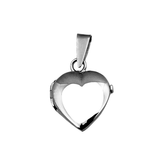 9k WG Italian Polished Heart Locket 25mm (priced per gram)