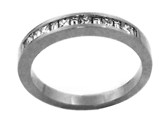 18k WG Band with Baguette & Princess 11D=0.25ct