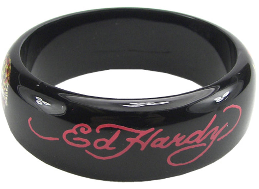 Love Kills Slowly Black Plastic Bangle