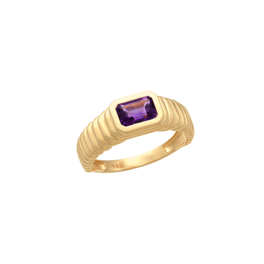 9k YG Beaded Wave Ring