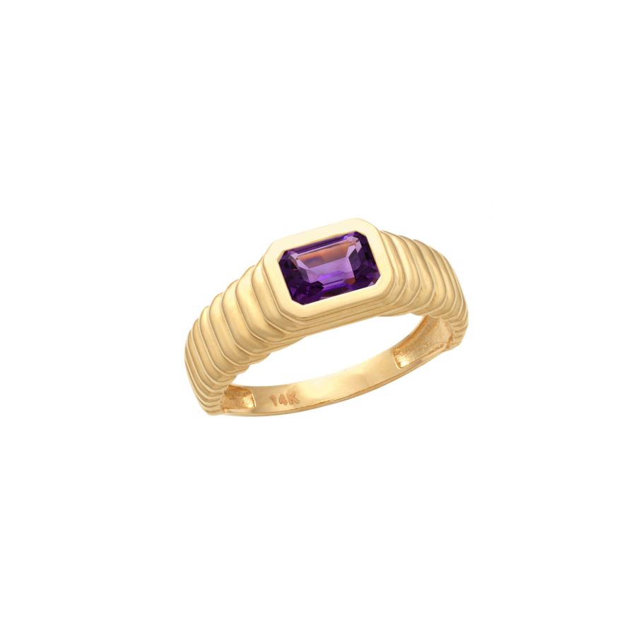 9k YG Beaded Wave Ring