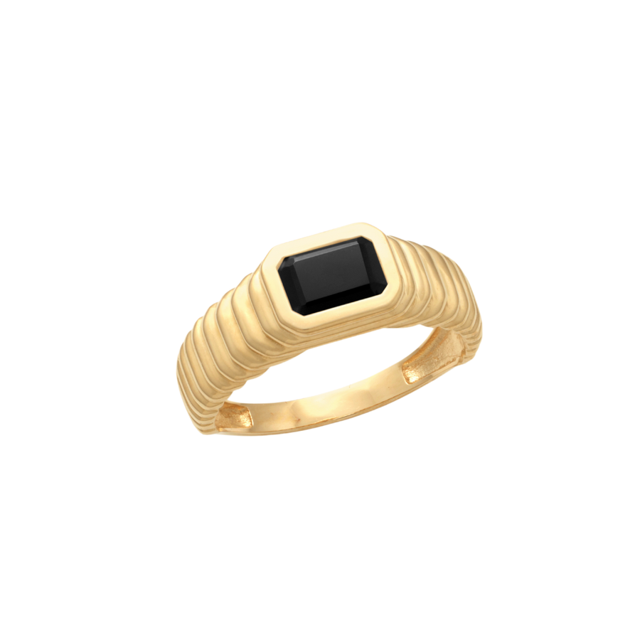 9k YG Beaded Wave Ring