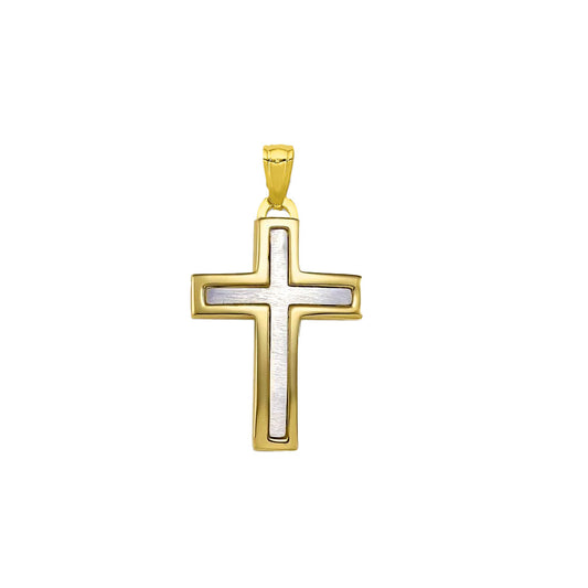 9k 2T Cross Pendant (21.32x15.20mm)